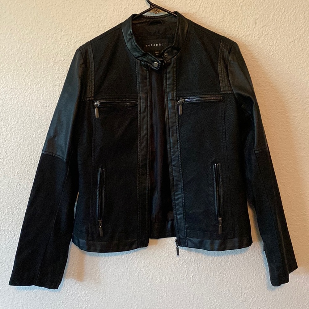 Metaphor Faux Leather Black Jacket